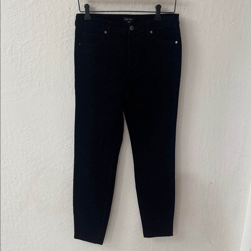Well Worn Black Micro Corduroy Skinny Jean Size 6 - Picture 4 of 4